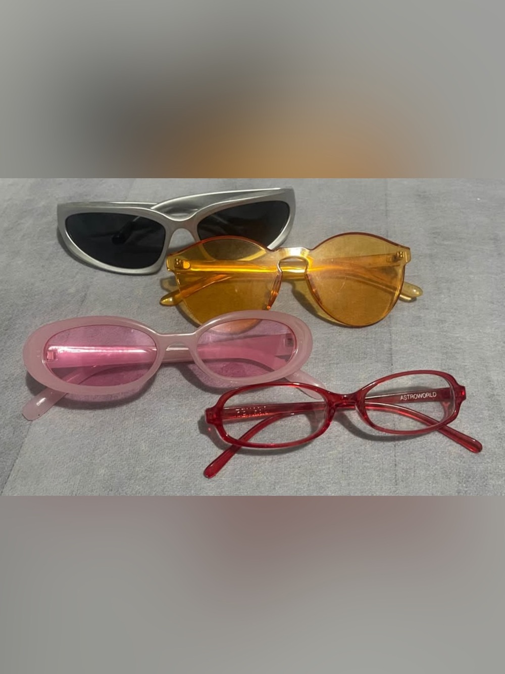 y2k/punk Sunglasses Set in Yellow, Pink, Red, Silver